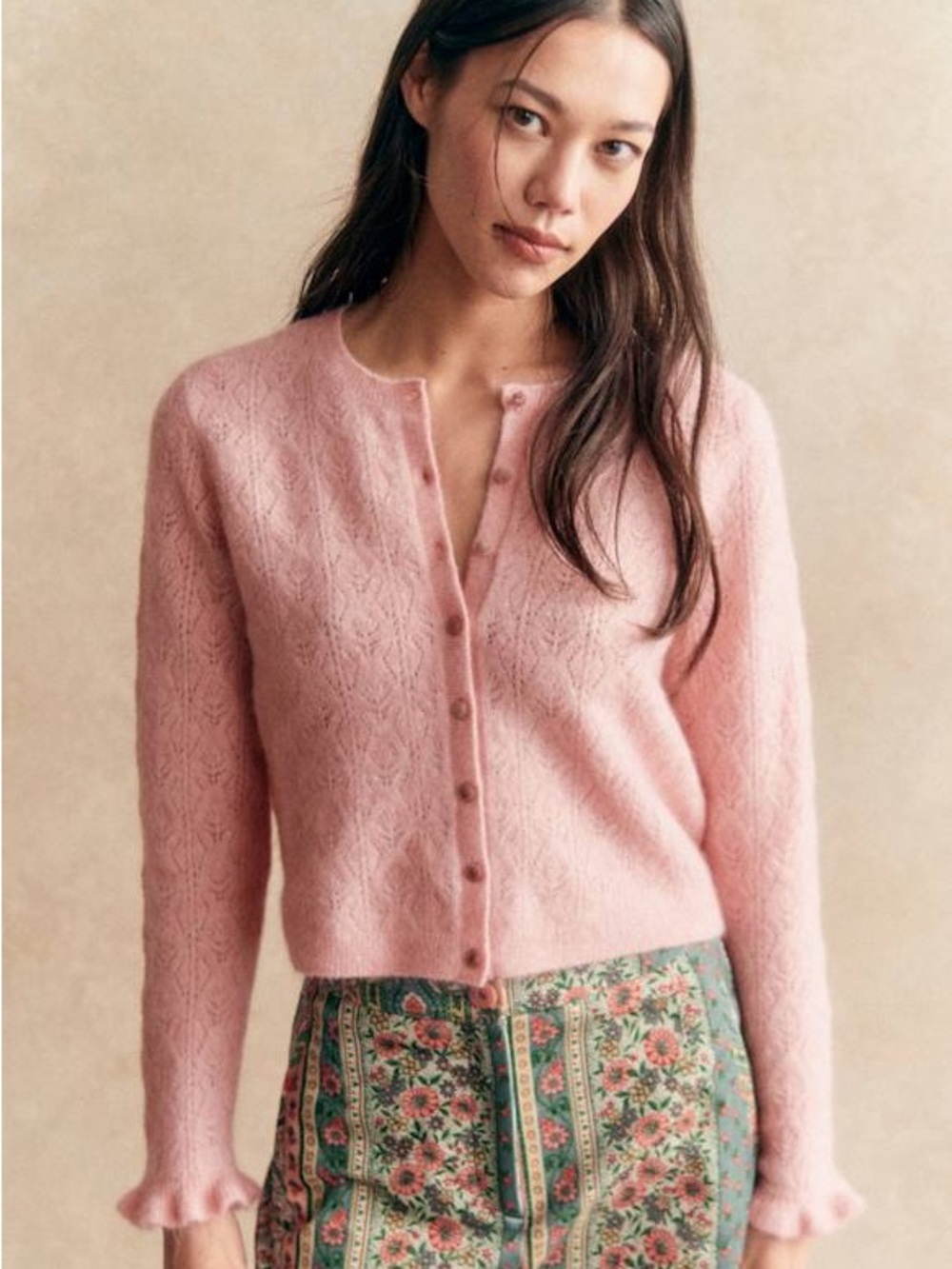 Sézane x Maria de la Orden Carolina Cardigan Powder Pink Size M